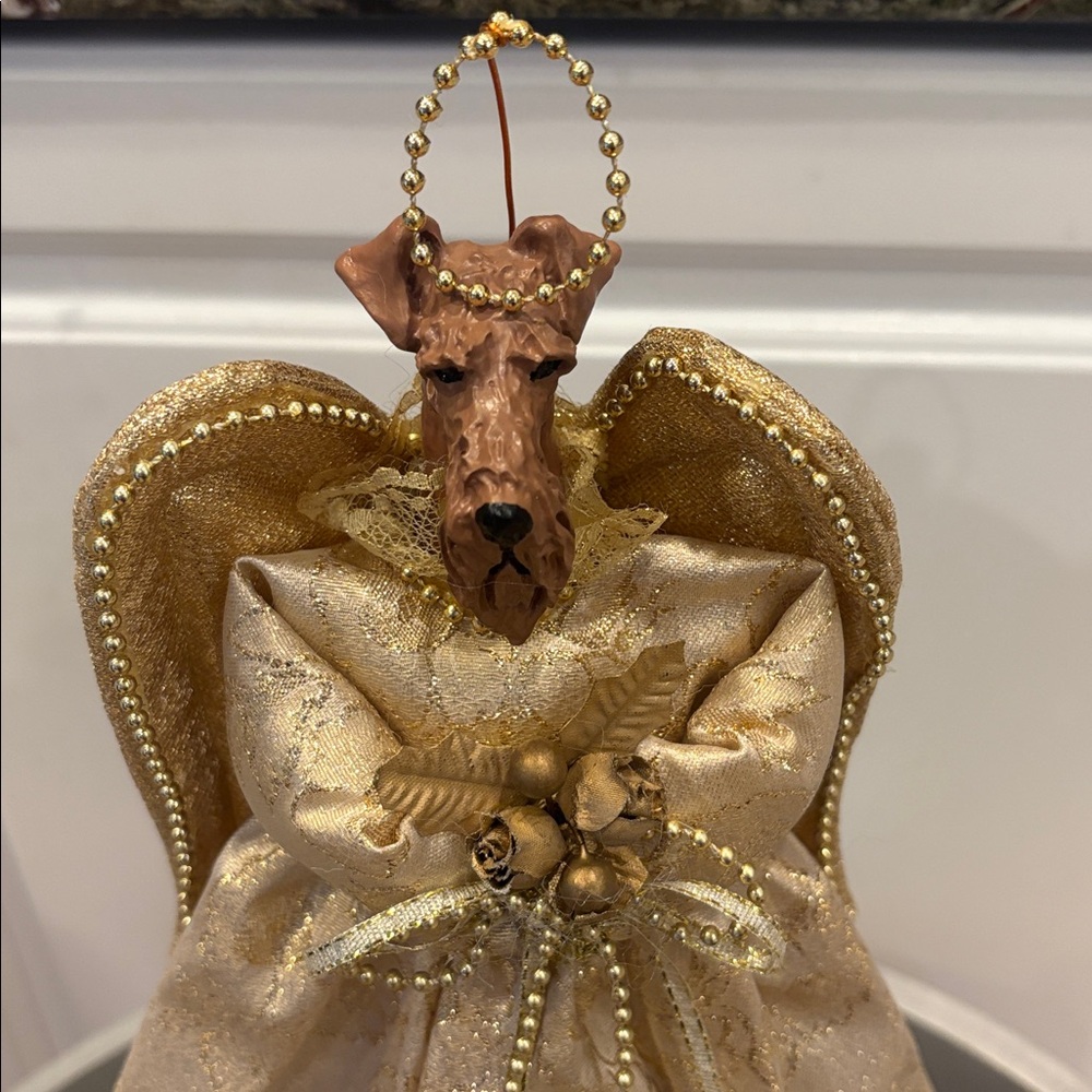 Terrier Dog Angel Christmas Tree Topper ~ Kits by Fun Piece Schnauzer, 12” H